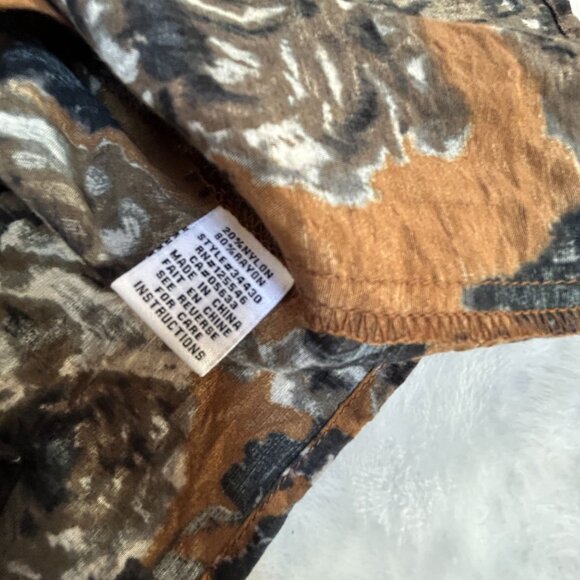 Habitat Womens Floral Print 3/4 Sleeve Scoop Neck Tunic Top Medium Brown Casual - Picture 8 of 8